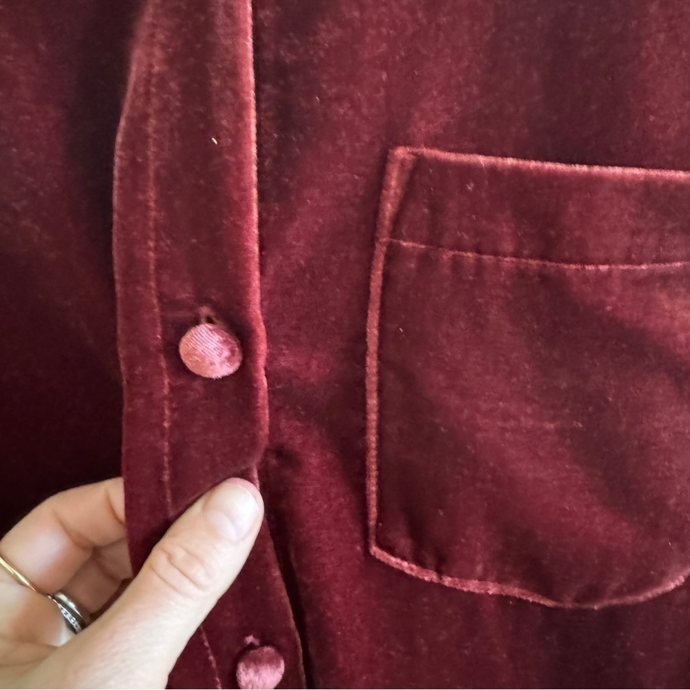 Soft Surroundings Eden Velvet and Lace Top Cabernet 1X - Picture 3 of 9